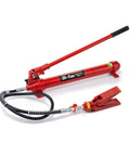 Heavy Duty 6-20 Ton Porta Power Hydraulic Jack Kit With Ram Pump Set, 20-ton jack with hose and lifting ram for auto repairs.