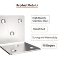 Black Metal Corner Bracket Right Angle L Shape Heavy Duty Shelf Support with four screw holes for strong wall mounting