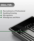 10x20 Inch Black Plastic Propagation Trays 10 Pack For Plant Propagation Seedlings Microgreens Soil And Hydroponics No Drain Holes Durable Garden Trays Built For DIY Growers with ideal uses listed.