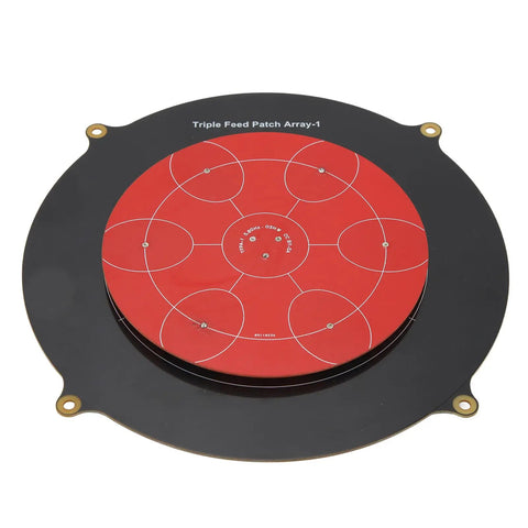 Top view of Long Range 5.8GHz Triple Feed Patch Antenna with high gain for RC drones FPV, directional circularly polarized design.
