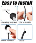 Top Shelf 6 Pack White Silicone Wall Grommets For Starlink Cable Management installation steps showing cable insertion process.