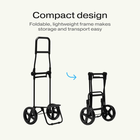 Effortless Foldable Grocery Cart With Large Insulated Bag Lightweight Frame Water Resistant Fabric And Smooth Glide Wheels Frame Compact Design