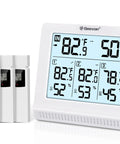 Indoor Outdoor Wireless Thermometer With 3 Remote Sensors Digital Hygrometer Temperature And Humidity Monitor With Backlit Display Quick Readings 24 Hour History Comfort Indicator Up To 200 Feet Range