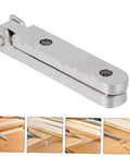 Zinc Alloy Miniature Jewelry Box Hinges 12 Pack 90 Degree Folding Chest Hinges shown installed and uninstalled in small cabinets.