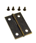 Set Of Ten Bronze Butt Hinges With Mounting Screws For Doors And Furniture Hella Sturdy Zinc Alloy Hardware No Fuss Installation Perfect For Your Next DIY Build Or Small Woodworking Project Smooth Finish Every Time, showing a hinge and screws.