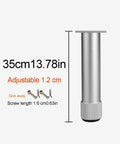 Top Tier Adjustable Furniture Legs With Dope Brushed Aluminum Finish And Heavy Duty Stainless Screws For Cabinets Tables Flex Height Setup To Fix Wobbly Floors Instantly Sleek Urban Living, showing 35cm adjustable leg with screws.