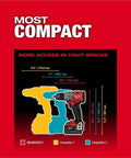 Compact Brushless Cordless Drill Driver Kit Powered By Heavy Duty Battery Pack With Ultra Slim Six Point Nine Inch Housing demonstrated in comparison to competitors.