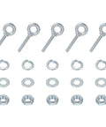 Five Pack M8 Galvanized Carbon Steel Eye Bolts Set With Nuts And Washers Heavy Duty Screw Eye Bolts Kit For Tie Down Straps Indoors Outdoors Silver Heavy Duty Hardware For Secure Lashing And Lifting Tasks, five eye bolts with nuts and washers
