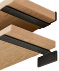 Legit Heavy Duty Floating Shelf Brackets 10 Pack Thick Invisible L Bracket Wall Mounts supporting wood boards.