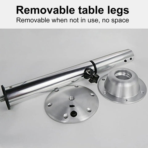 Built Like A Beast Stainless Steel Telescopic Table Legs For Dining Rooms And Road Trip Rigs, removable design for compact storage.