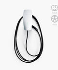 Tesla Universal Wall Connector For Home EV Charging Dual Plug NACS And J1772 Level 2 EV Charger wall mounted view.