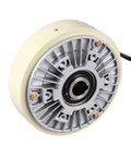 Side view of Magnetic Powder Brake with Hollow Shaft for Unwind and Tension Control in Industrial Machines, 12Nm Braking Torque, DC 24V