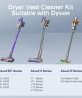 Flexible Dryer Vent Lint Removal Kit For Dyson Handheld Vacuums, compatible with DC, V, and G series shown in image