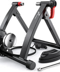 Magnetic Indoor Bike Trainer Stand for 26 To 28 Inch And 700C Wheels Six Level Resistance, Quick Release Skewer, Riser Block
