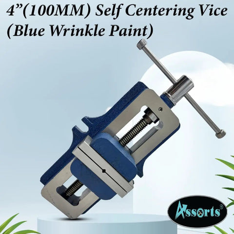Beefy Four Inch Self Centering Vise With Fixed Base Heavy Duty Cast Iron Machining Tool For Milling And Drilling 100 Mm Jaw Width