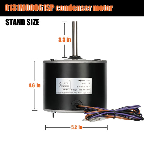 1/4 HP Condenser Fan Motor Replacement For Goodman Central AC Units 208 230V 1 Speed 830 RPM Permanently Sealed 3 Wire