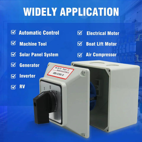32A Rotary Changeover Switch Box With Exterior Housing, suitable for automatic control and various motor applications