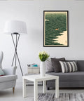 Black Framed Japanese Style Rowing Boat Ocean Waves Poster Canvas Print Art Vintage Minimalist Aesthetic Wall Decor For Living Room Bedroom Office Dope Home Accent