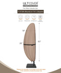 Heavy Duty 600D Patio Parasol Cover For Offset Banana Cantilever Umbrellas 7.5 To 11.5 Feet Waterproof Outdoor Shield 83 inches