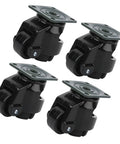 Heavy Duty Level-Adjust Caster Wheels Set, 4 Pack Nylon Swivel Casters For Moving Tables And Heavy Equipment, 360 Degree Rotation