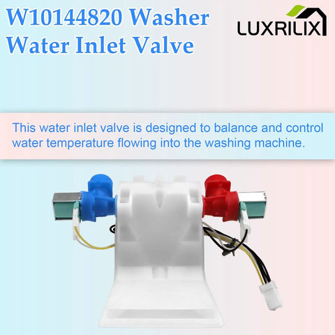 Washer Water Inlet Valve Replacement For Whirlpool Amana Kenmore W10140911 W10140914 W10311458 WPW10144820 AP6015761 PS11749042 33190126 33190127 Compatible With Various Washing Machines