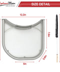 Dryer Lint Filter With Felt Seal For LG And Kenmore Dryers Replacement Part 1266857 with vent trap cleaner brush size details