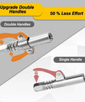Grease gun couplers set with double-handle orange and single-handle red metal units, 1/8 in NPT.