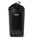 Snack And Hydration On The Go Bike Pouch, black 1.4L diamond ripstop material with front view, handlebar bag for racing bikes.