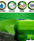 5 Mil Heavy Duty Tarp Cover For Multi Purpose Use Waterproof Weatherproof Car Boat Camping Lime Color 5 By 7 Feet covering vehicle