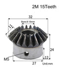 Beefy Heavy Duty Steel Pinion Gear Set 2 Module 15 Tooth Bevel Gear With Keyway 1 to 1 For 90 Degree Power Transmission dimensions