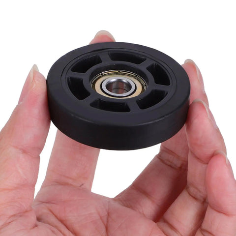 4 Pack Black Luggage Wheels Replacement Set With Silent Operation And Smooth 360 Degree Rotation Easy Install For Suitcases Travel Boxes Quiet Durable Noiseless Rolling, black wheel close-up