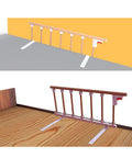 Foldable Bed Rail Guard For Elderly And Kids installed on wooden single bed, side view, easy setup safety guard.