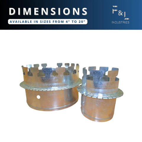 Rock Solid 9 Inch Galvanized Steel Ductboard Take Off Collar Made For Fast Plenum Hook Ups And Lock Tight Rigging That Will Never Fold On Demanding Hvac Install Jobs
