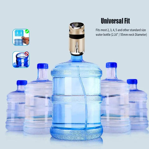 Portable USB Rechargeable Water Pump For 5 Gallon Jugs With Child Lock And Auto Shutoff on water bottle