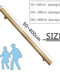 Hardcore Wood Stair Handrail Wall Mounted Banister No Sweat Setup Heavy Duty Safety Railing featuring size options 50~400cm.