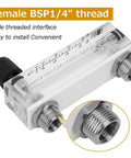 Panel Mount Gas Flowmeter LZM-6T With Adjustable Valve, 2-20 LPM And 4-40 SCFH, Female One Quarter Inch Thread Interface