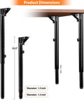 Heavy Duty Folding Adjustable Table Legs 4 Pack Steel Powder Coated RV Camper Support Frame with height measurements of 22.5 and 34.5 inches.
