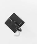 Black aluminum heavy duty J shape towel hook with self adhesive backing, part of a 6 pack wall mounted collection for bathroom organization.