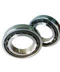 Top Shelf ABEC 7 Angular Contact Bearing Pair For High Speed Spindles 105x160x26mm showing dual chrome components.