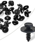 Heavy Duty Hex Head Sems Screws For BMW Fender Liner and Engine Undercover Replacement Fasteners With Dead Nuts Tight Fitment For 3 Series 5 Series X3 X5 Auto Body Panels Twenty Piece Smooth Operator Kit in black.