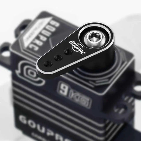Beefed Up Two Pack Aluminum Servo Horn For High Torque SCX24 1 To 24 RC Crawler Upgrades Coreless Servo Arm Kit Not For Stock Servo Easy Install With Mounting Accessories Durable Reusable Premium Quality, black aluminum servo horn on high-torque servo