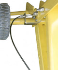 Heavy Duty Mower Jack Lift For Commercial And Residential Mowers Up To 800 Pounds, wheel and arm close-up