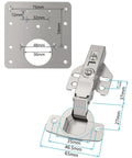 Quiet Hydraulic Soft Close Cabinet Hinges With Self Closing Door Mounts Plus Repair Plates And Screws For Precise 3 Way Adjust kitchen details showing measurements and hinge design.