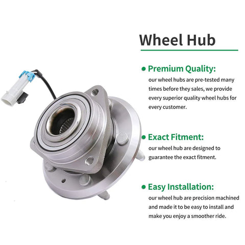Front Wheel Hub Bearing Assembly 513276 Replacement For 2007-2009 Chevy Equinox, 2008-2010 Saturn Vue, 5 lug ABS