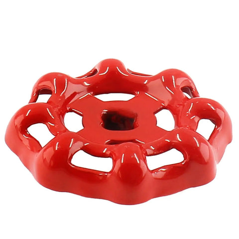 Heavy Duty Red Cast Steel Outdoor Faucet Handle Replacement Round Wheel Valve Spigot Knob for Yard Hose Pipe top view