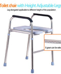Raised Toilet Seat With Handles For Easy Lift, Standalone Toilet Safety Frame, elevated riser with height adjustable legs
