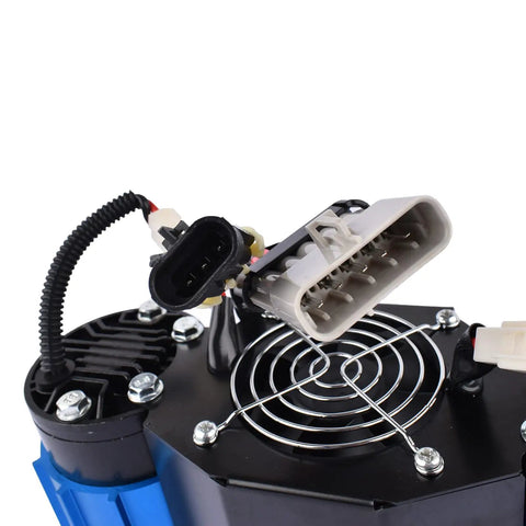 Top view of 12V On Board Twin Heavy Duty High Performance Compressor Replacement For CKMTA12 Compatible High Output Air Compressor with connectors.