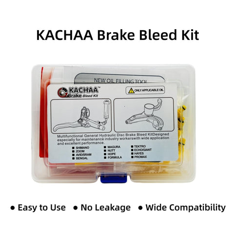 All In One Hydraulic Brake Bleed Kit With 120ml Mineral Oil, Funnel, Syringes And Adapters For MTB And Road Disc Brakes packaging