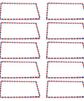 Retro Airmail Envelopes Pack For Invitations And Letters Easy To Use Air Mail Style Envelopes For Home School And Office Available In 5 10 Or 20 Pack With Classic Red White Blue Guide Lines showing all ten envelopes flat with border design.
