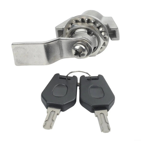 Heavy Duty Cabinet Cam Lock With Two Keys, Zinc Alloy Cylinder Lock in brushed silver finish, industrial grade security